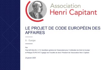 Présentation du projet de Code européen des affaires